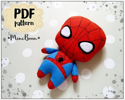 Cute Superhero Pattern Felt Spider PDF Pattern Man Comics Etsy In