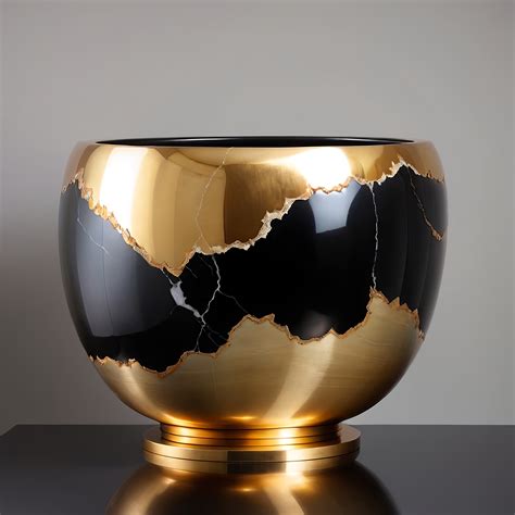 Giant Onyx And Gold Pot