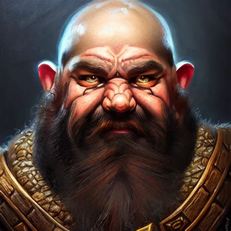 Portrait Painting Of A Dwarven Berserker Sharp Focus Stable