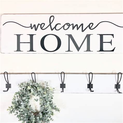 Welcome Home Sign Rustic Wood Sign Housewarming T Etsy