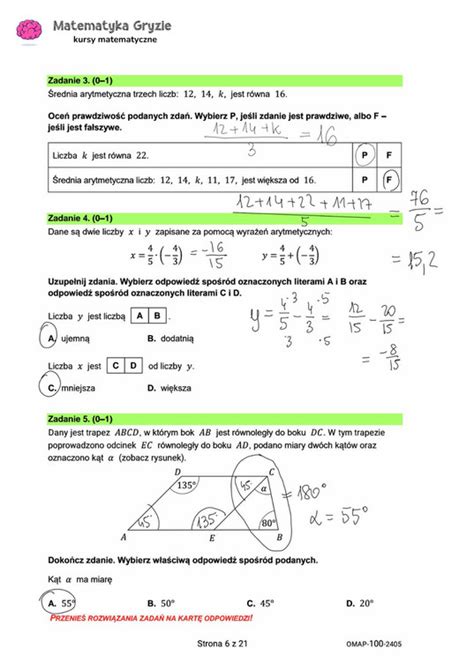 Egzamin Smoklasisty Mamy Arkusze I Odpowiedzi Z Matematyki