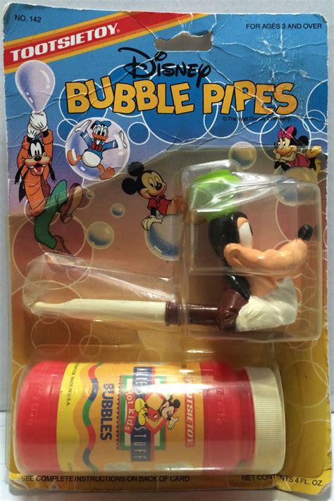 TAS032878 1990 TootsieToy Disney Mickey Mouse Bubble Pipes Goofy