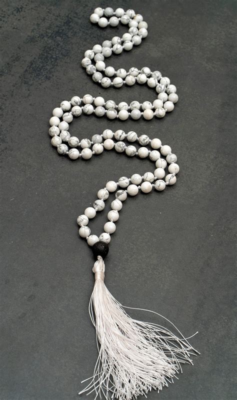 Howlite Mala Crystal And Healing Stone Howlite108 Mala Beads Etsy New