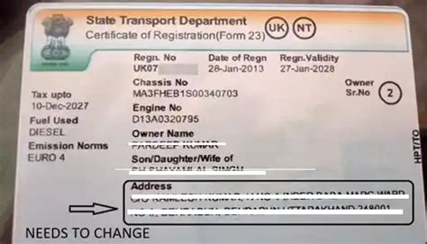 How To Change Address In Vehicle Registration Certificate Rc