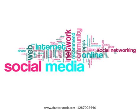 Social Media Word Cloud Stock Vector Royalty Free 1287002446