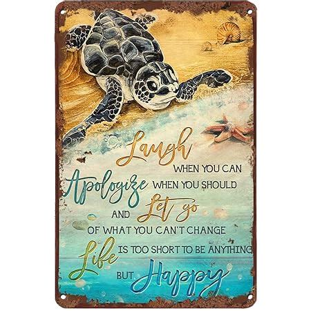 Amazon Graman Creative Metal Tin Sign Life Is Short Sea Turtle