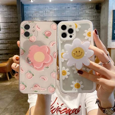 Funda De Tel Fono Con Soporte De Margaritas Y Flores Para Samsung