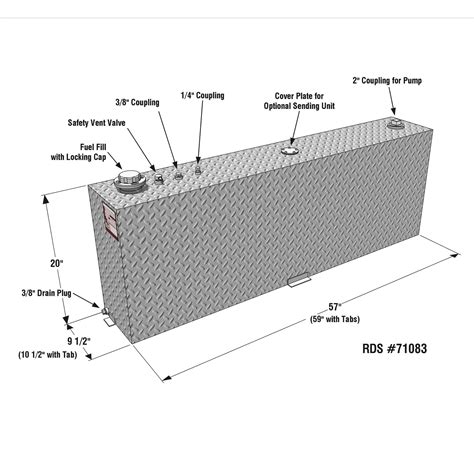 Rds Aluminum Transfer Fuel Tank 45 Gallon Vertical Diamond Plate Model 71083 Northern Tool