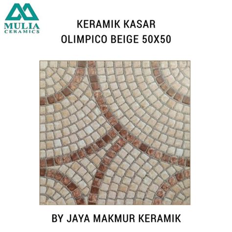 Keramik Kasar Garasi Teras 50x50 Olimpico Beige Lazada Indonesia