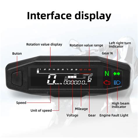 Compteur De Vitesse Universel Pour Moto Jauge D Huile Tachym Tre