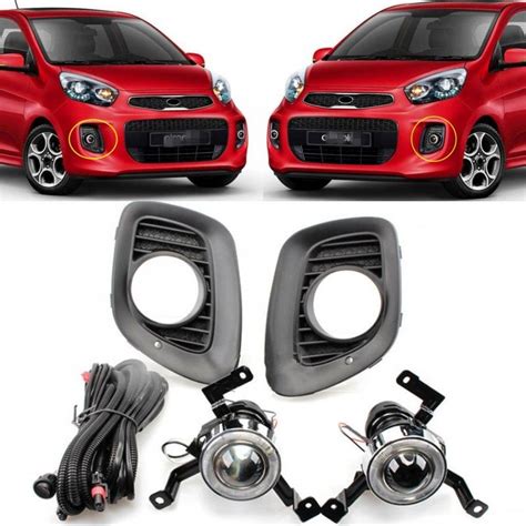 Car OEM Front Bumper Fog Lamps Light Complete Kit Fits For Kia Picanto