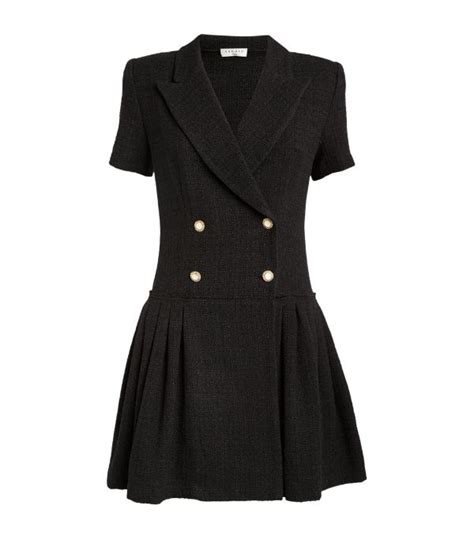 Womens SANDRO Black Tweed Mini Dress Harrods UK