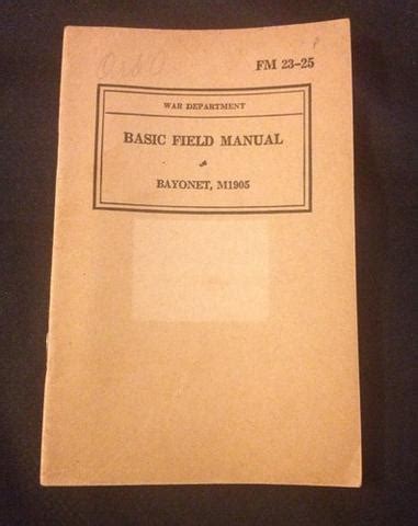 Vintage Army Military Bayonet M Basic Field Manual Fm