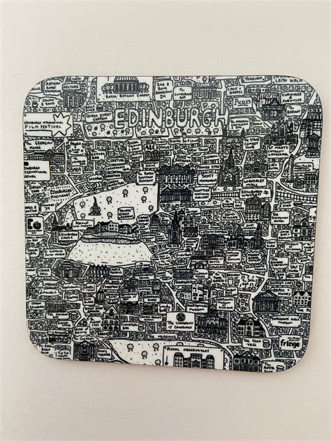 Edinburgh Doodle Map Coasters Dave Draws Shop