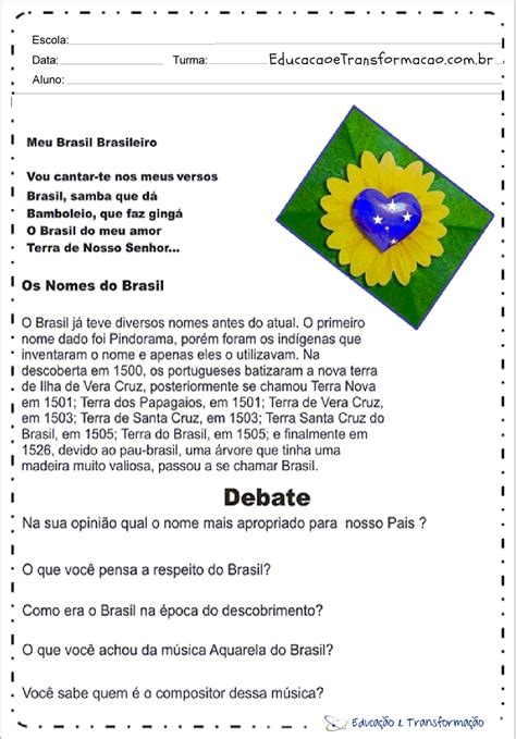 Atividades De Interpreta O De Texto Copa Do Mundo Meu Brasil