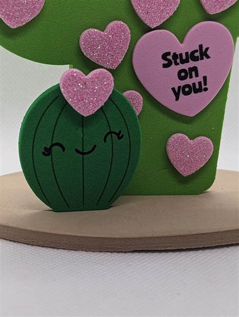 3D Love Cactus Foam Craft Kit, Valentine Kids Crafts, Valentine Day ...