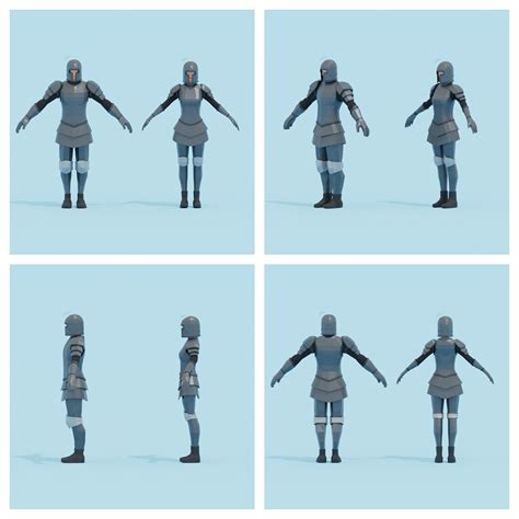 3d Lowpoly Elven Steel Armor By Destiaart On Deviantart