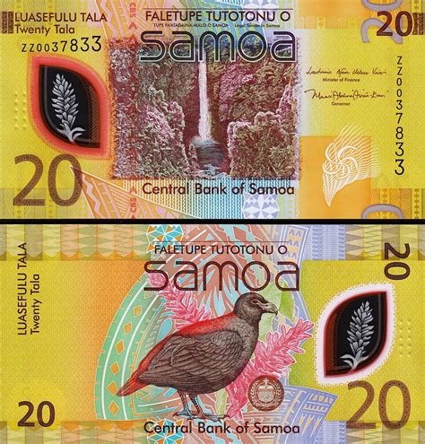 Samoa 20 Tala 2023 2024 UNC REPLACEMENT Prefix ZZ POLYMER P 49