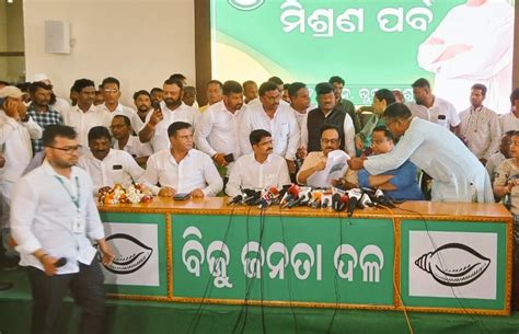 Congress MLA Sura Routrays Son Manmath Routray Joins BJD Around