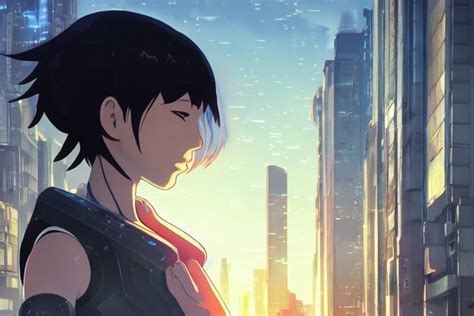 Krea Ai Makoto Shinkai Robotic Android Girl Futuristic C