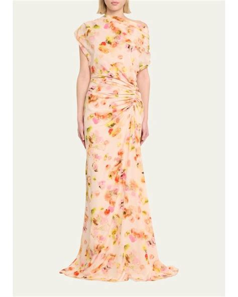 A L C Poppy Floral Off The Shoulder Gown Lyst