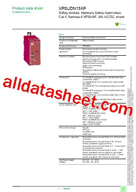 Xpsudn Ap Datasheet Pdf Schneider Electric