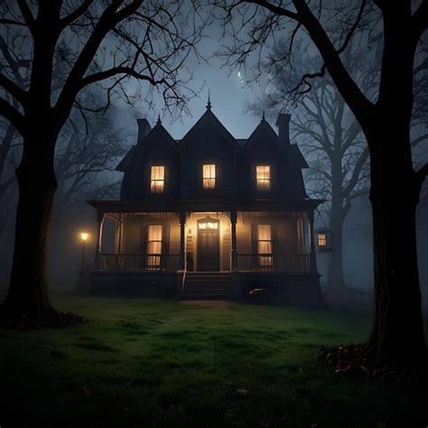 Spooky Haunted House Halloween Images Premium Ai Generated Image