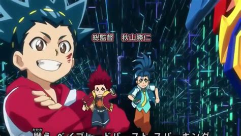 An Anime Scene With Two Men In Red Shirts And One Is Pointing At The Camera