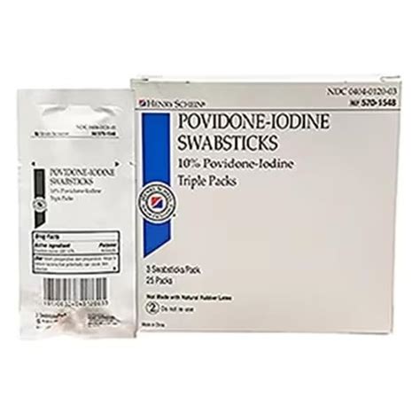 Henry Schein Prep Povidone Iodine Swabsticks 3s