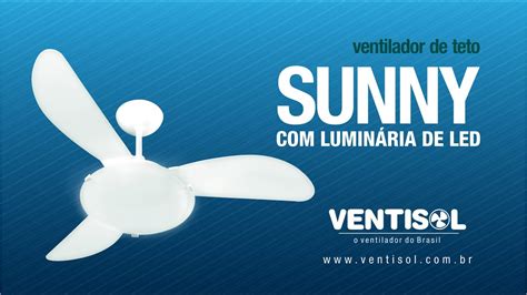 Ventilador de Teto Sunny Luminária de LED YouTube