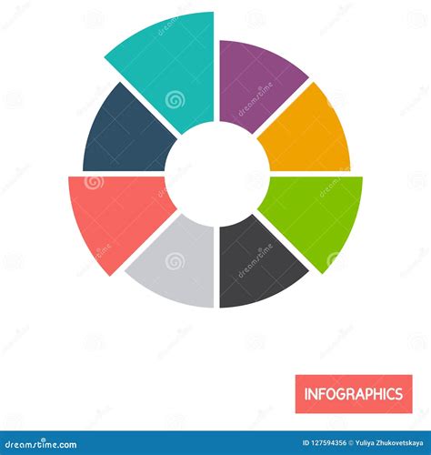 Circle Diagramm Infographic Element Color Flat Icon Stock Vector