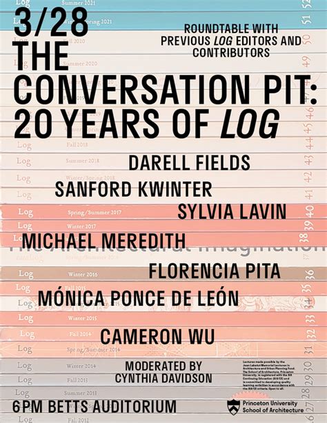 The Conversation Pit 20 Years Of Log Princeton University School Of