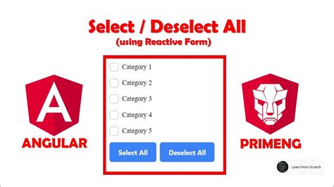 Select All And Deselect All Example Using Angular And Primeng