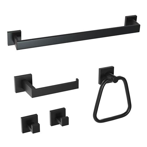 Supply 5 Piece Matte Black Bathroom Accessories Wholesale Factory