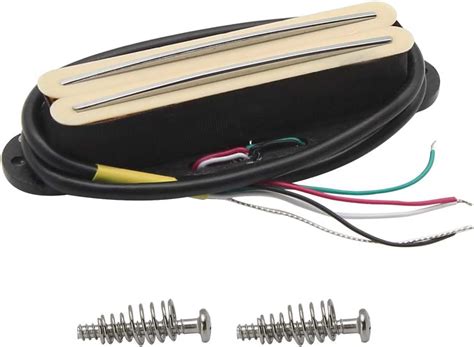 Fleor Alnico 5 Hot Rail Humbucker Single Coil Sized Pickup 13 14k Humbucker Cream