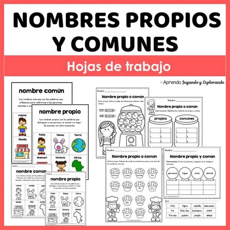 Nombres Propios Y Comunes Sustantivos Hojas De Trabajo Nombres Propios Y Comunes Nombres