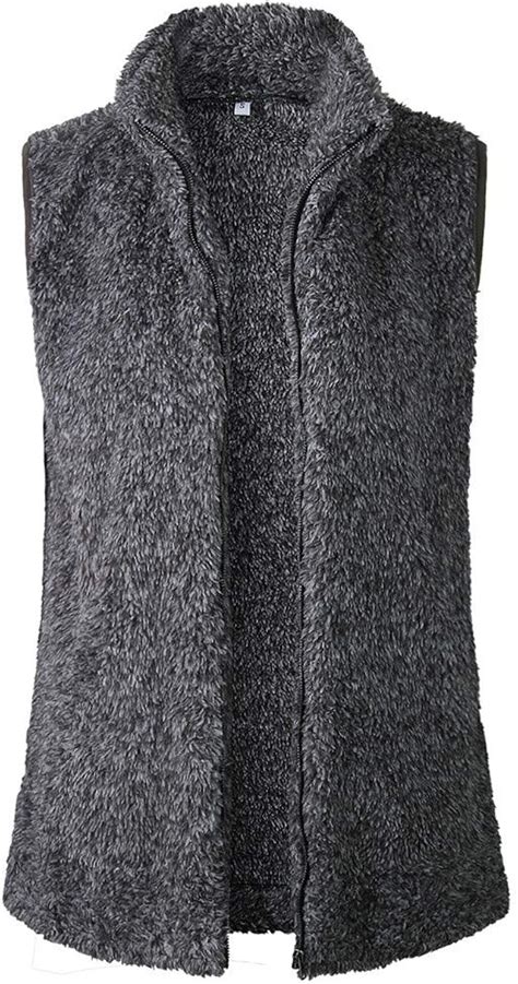 Women Faux Fleece Gilet For Winter Boiyi Warm Padded Fur Waistcoat