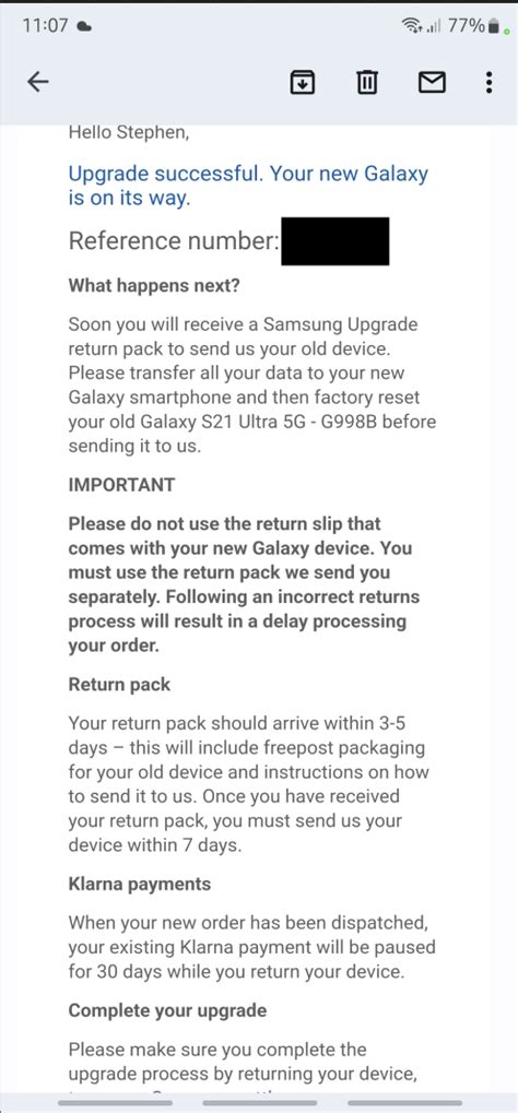 No Returns Package Samsung Community