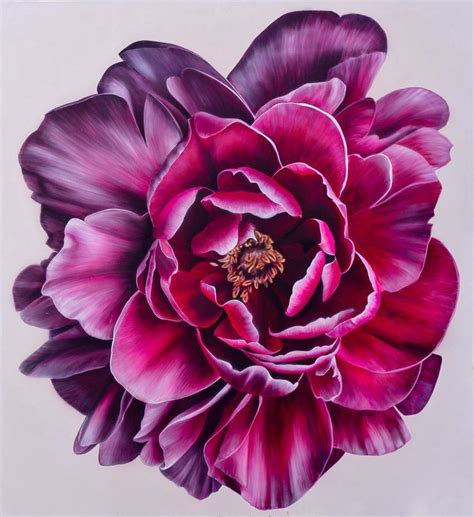 Burgundy Peony Painting Rich Floral Elegance 🌺🎨 In 2024 Peony Painting Flower Painting