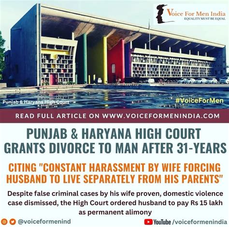 Punjab And Haryana Hc Grants Divorce To Man After 31 Years Citing Constant Harassment By Wife