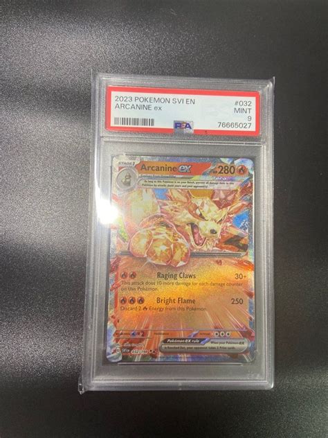 PSA 9 Arcanine EX 032 198 Scarlet Violet SVI EN 2023 Pokemon Card