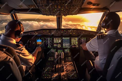 Premium AI Image | A pilot in the cockpit of a plane with the words ...