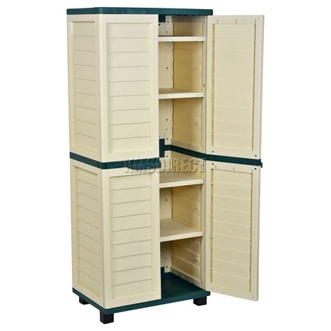 Starplast Outdoor Plastic Garden Utility Cabinet With 4 Shelves Storage Green Ebay