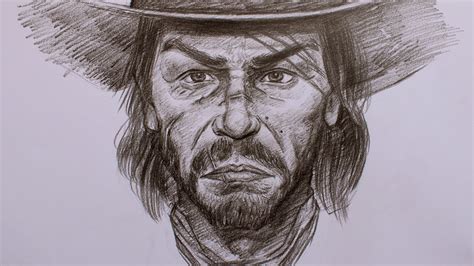 How To Draw John Marston Portrait Drawing Red Dead Redemption Youtube