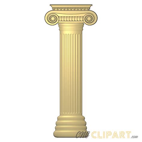 Roman Column 3D Relief Model - CNC Clipart