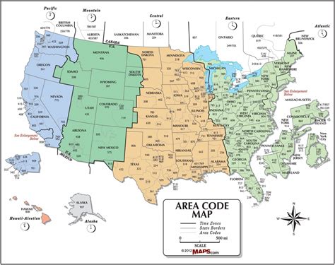 Lincmad's 2019 Area Code Map With Time Zones | Us Area Code Map ...