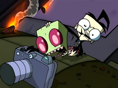 Image Zim And Dib Fight Over The Camerapng Invader Zim Wiki