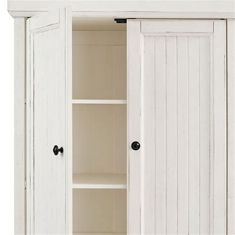 Crosley Furniture Seaside Wood 4 Door Coastal Pantry In Distressed