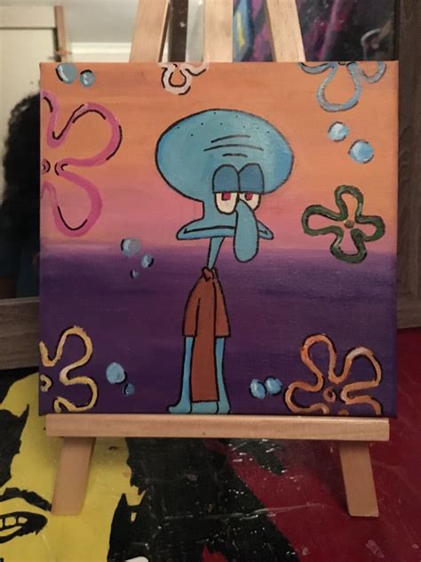 Squidward Tentacles Painting In 2020 Squidward Painting Kawaii