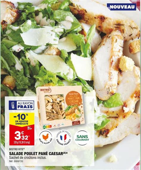 Promo Bistro vite salade poulet pané caesar chez ALDI